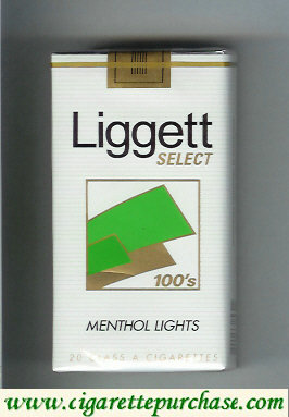 Liggett Select 100s Menthol Lights cigarettes soft box